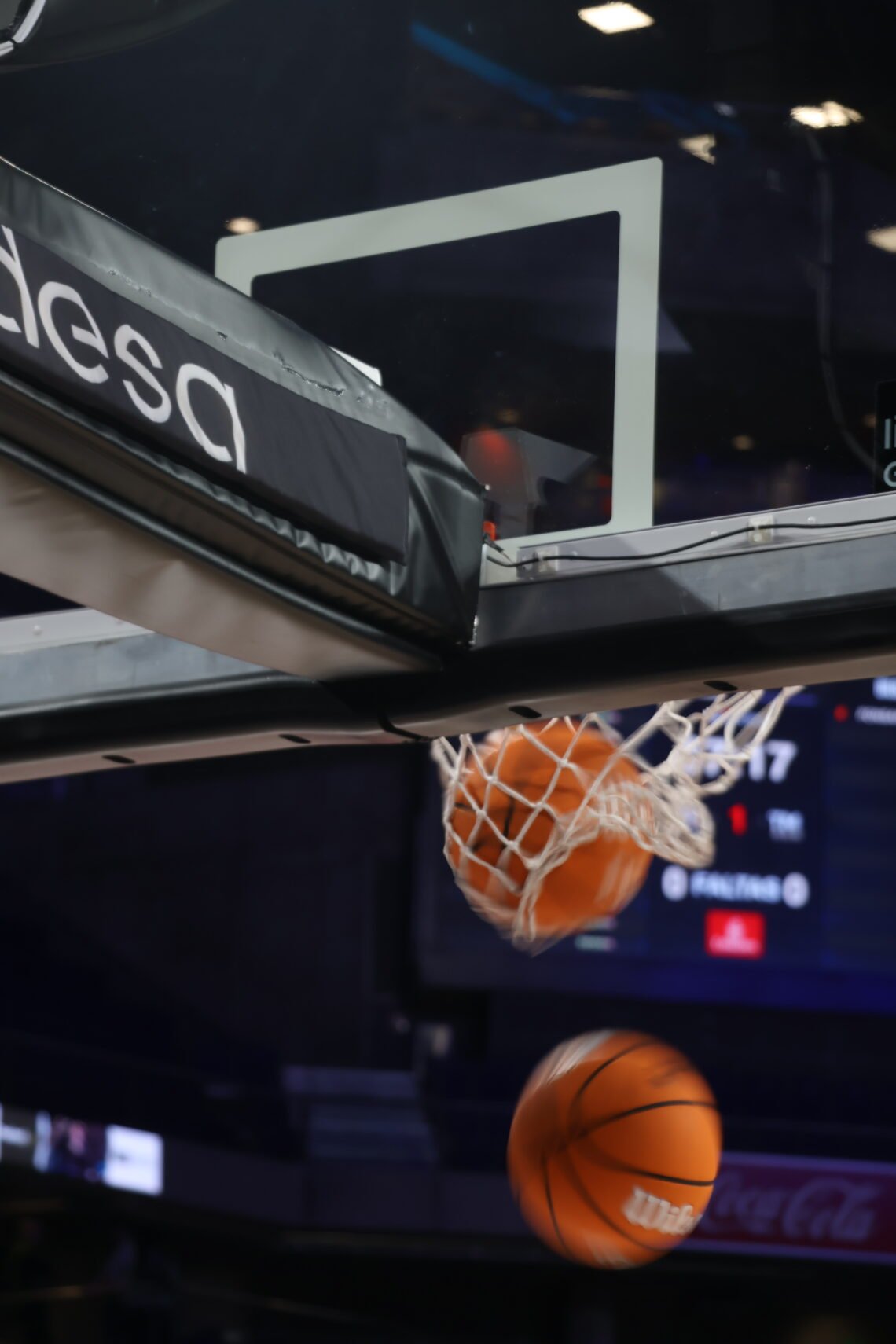 RM basketball through hoop